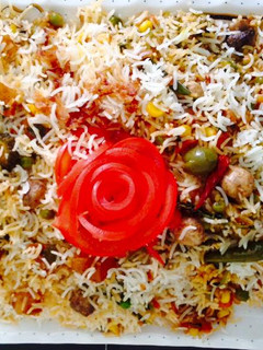 A picture of Layered Veg biryani.