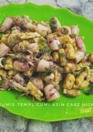 Foto resep Tumis Cumi Asin Cabe Hijau
