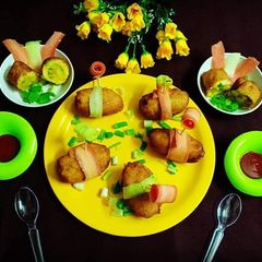 A picture of Vegetables bread chop.