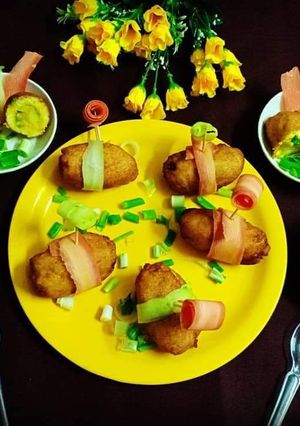 A picture of Vegetables bread chop.