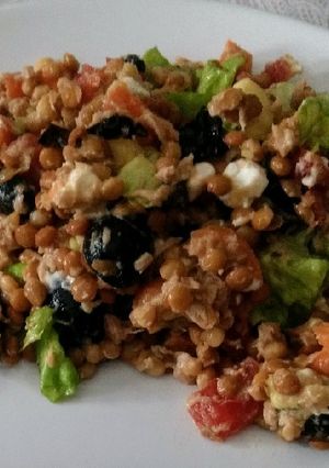 Una foto de Ensalada de lentejas fresquita