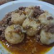 Ñoquis rellenos de jamón y queso