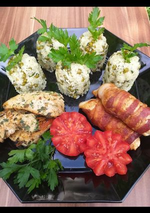 Csirkemell variációk rizi-bizivel recept fotója