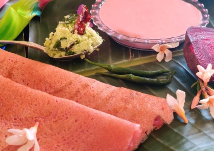 Recipe of Award-winning Beetroot masoor dal dosa