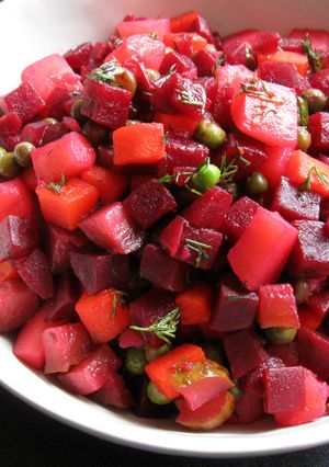 A picture of Ukrainian Beetroot & Potato Salad.