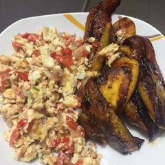 A picture of Fried egg and plantain.