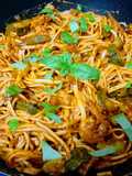 Cukkinis - fokhagymás - garnélás paradicsomos spagetti 🍜🍜🍜