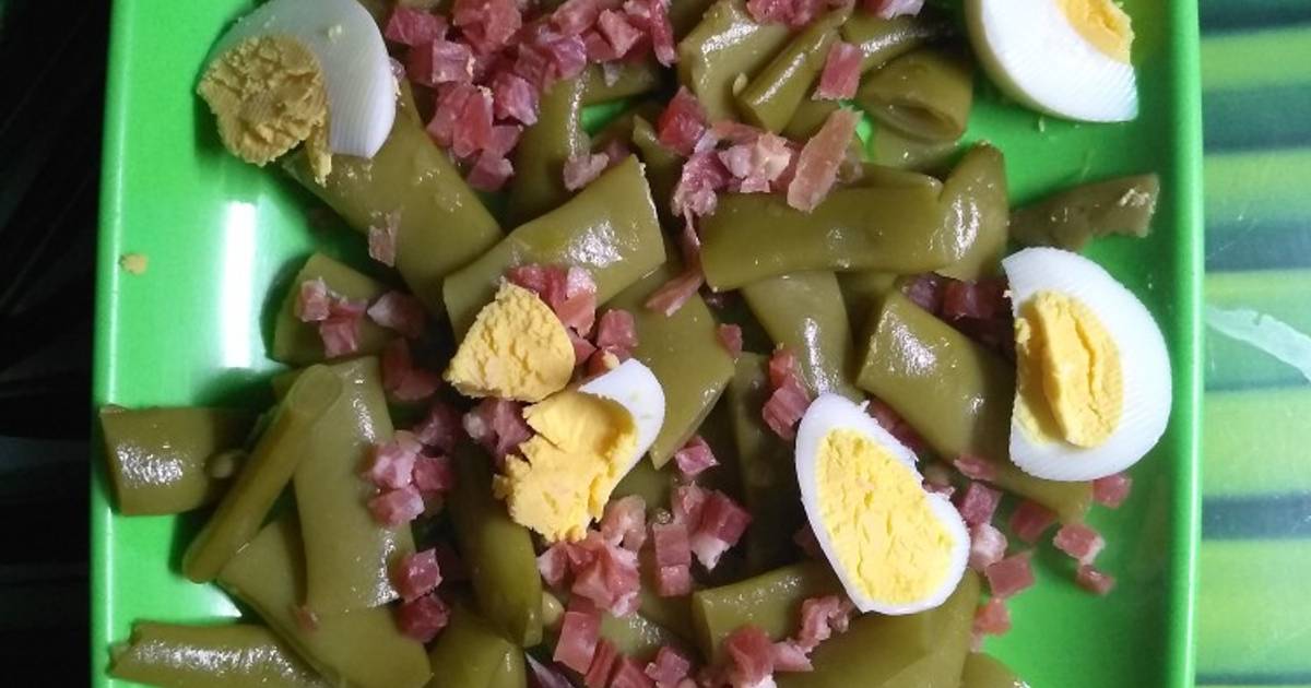 Judías verdes con jamón y huevo cocido Receta de Pilar- Cookpad