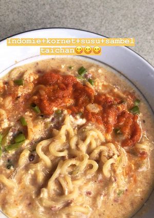 Foto resep Indomie kuah susu+sambel taichan
