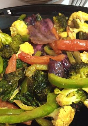 A picture of Baked vegetables.