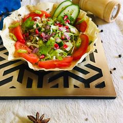 A picture of Masala papad bowl.