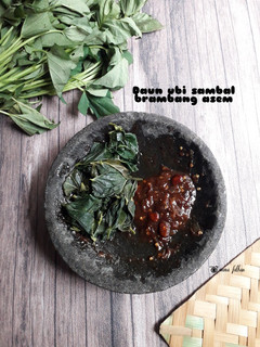 Foto resep Daun ubi sambal brambang asem