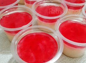 Foto resep Milk Pudding With Strawberry Jam