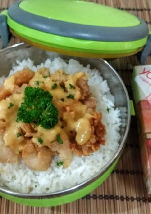 Foto resep Rice Bowl with Chicken Creamy Salted Egg