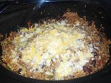 Mexican Casserole with ground beef in slow cooker