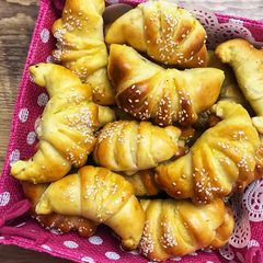 Yummy Chicken stuffed croissants. #delightfulbaking A picture of Yummy Chicken stuffed croissants. #delightfulbaking.