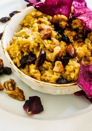 A picture of Aval Halwa for Krishna Jayanthi.