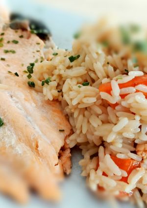 Une photo de Filet de truite et riz aux carottes au Nutricook Seb