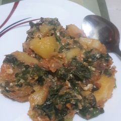A picture of Potato Spinach & Egg fritata.