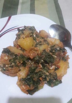 A picture of Potato Spinach & Egg fritata.
