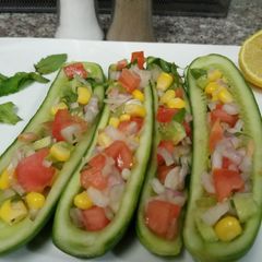 A picture of Cucumber filled selad.