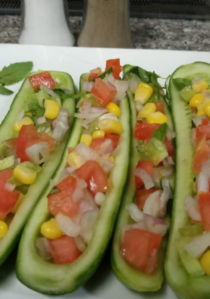 A picture of Cucumber filled selad.