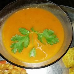 A picture of Tomato carrot soup.