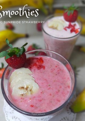 Foto resep Smoothies Pisang Sunpride Strawberry