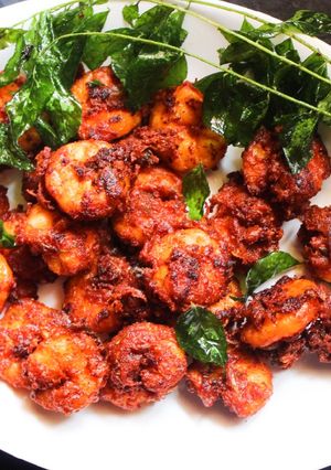 A picture of Crispy prawns fry.