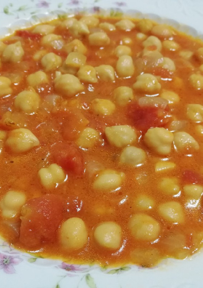Una foto de Garbanzos cremosos al curry