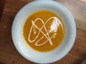 Una foto de crema de auyama