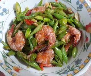 Resep mudah Tumis udang buncis petay Gurih Mantul