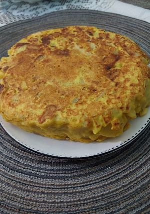 Una foto de Tortilla de papas vegana