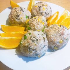 A picture of Korean tuna rice ball.
