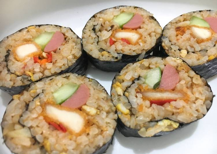 Bagaimana Membuat Fried Rice Sushi Roll Bento Anak Enak Banget
