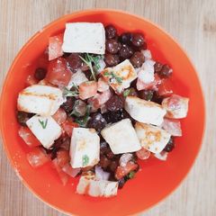 A picture of Paneer chickpea salad.
