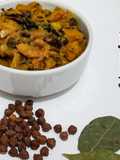 Kumror Chakka Vegan pumpkin curry with black chickpeas