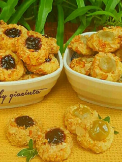 Foto resep Peanut cookies with jam (jam Thumbprint)