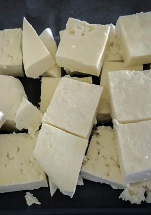 A picture of Homemade paneer.