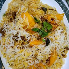 A picture of Qeema ki biryani.