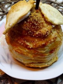 Körte kabátban + borleves recept fotója