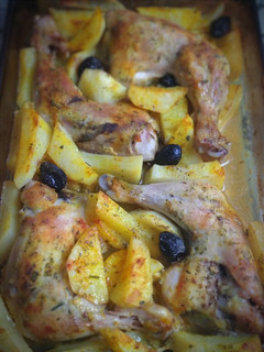 A picture of Lemony and Fragrant Baked Chicken with Potatoes.