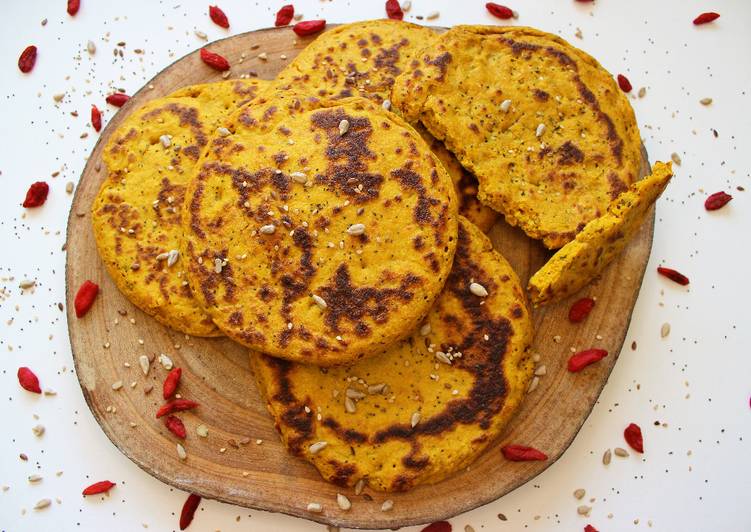 Pan a la sartén con Goji y harina de garbanzos