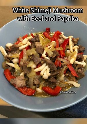 Foto resep White Shimeji Mushroom with Beef and Paprika
