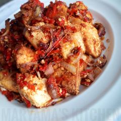 A picture of Peppered awara/tofu.
