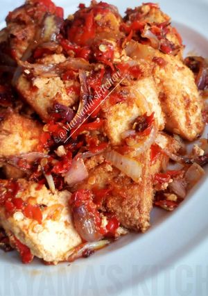 A picture of Peppered awara/tofu.