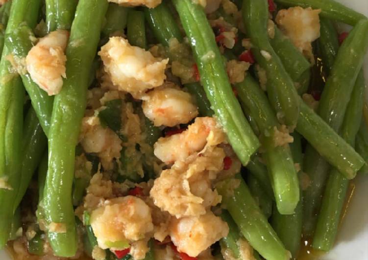 Langkah Mudah untuk Membuat Buncis tumis ebi, Enak