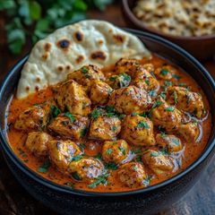 A picture of Butter chicken curry.