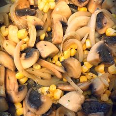 A picture of Mushroom, Onion & Corn.