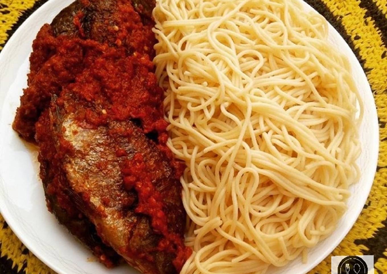 Spaghetti with stew